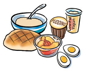 Adult soft diet foods.