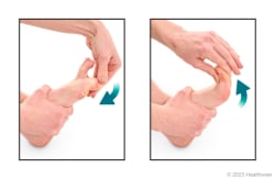 Passive toe stretch