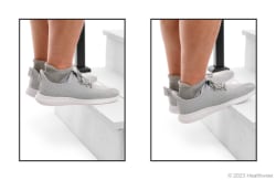 Calf stretch on a step