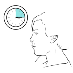 Person waiting, with clock showing time passing.