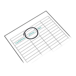 Piece of paper with results written in and a circle around one of the results.