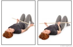 Shoulder rotation (lying down, with wand)