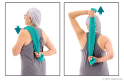 Shoulder internal rotation stretch (with towel)