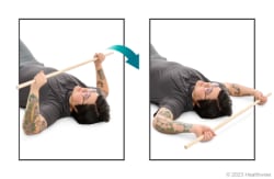 Goalpost stretch (with wand)
