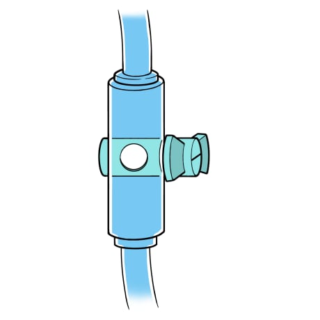 Clamp closed with water in tube.